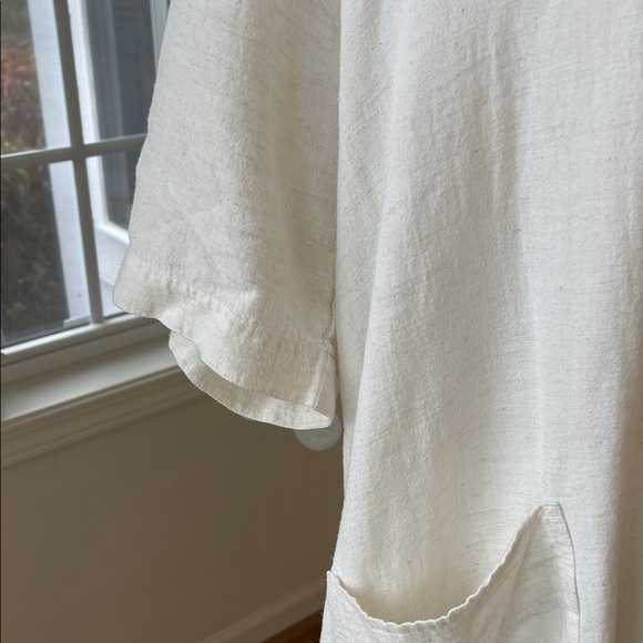 Ashro Cream cotton rayon Relaxed Fit minimalist Dress - Picture 4 of 10